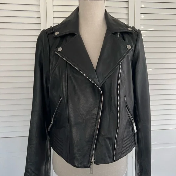 Michael Kors Leather Moto Jacket - Picture 8 of 10